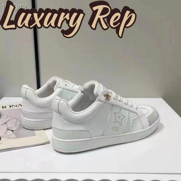Replica Dior Unisex Shoes CD Dior Star Sneaker White Calfskin Suede 5