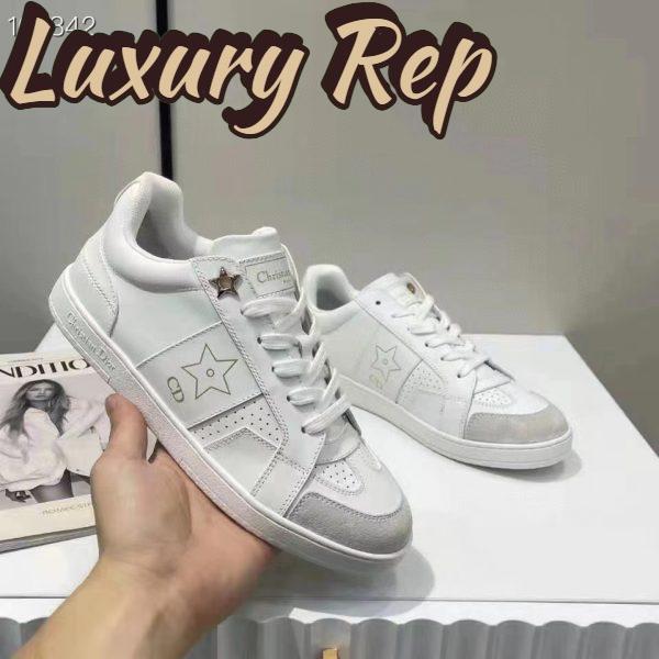 Replica Dior Unisex Shoes CD Dior Star Sneaker White Calfskin Suede 6