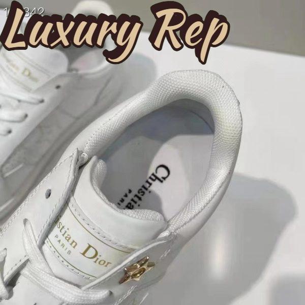 Replica Dior Unisex Shoes CD Dior Star Sneaker White Calfskin Suede 7