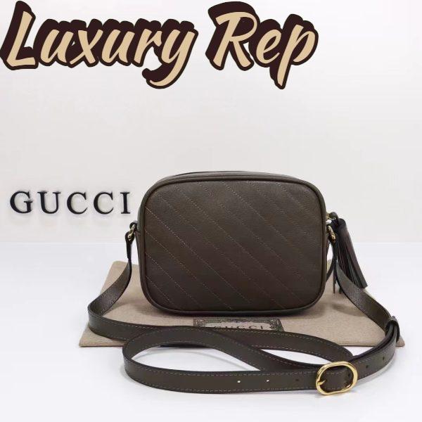 Replica Gucci Women GG Blondie Small Shoulder Bag Brown Leather Zipper Closure 4