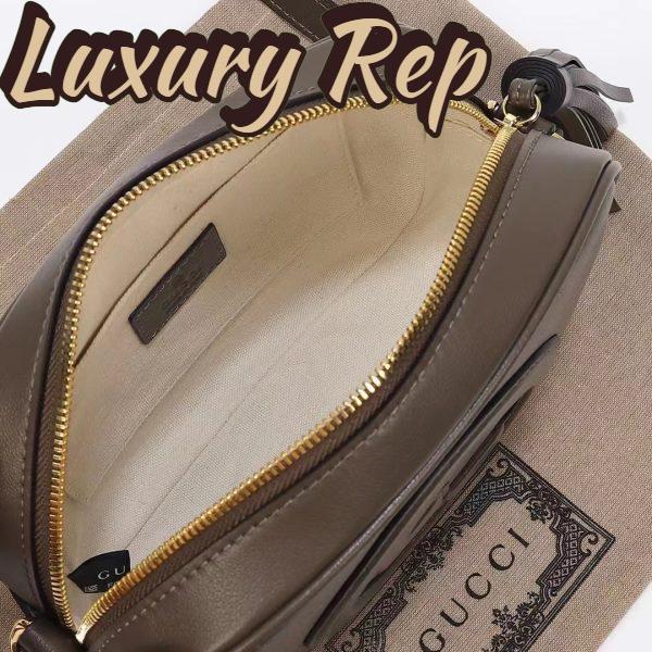 Replica Gucci Women GG Blondie Small Shoulder Bag Brown Leather Zipper Closure 8