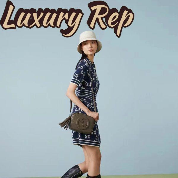 Replica Gucci Women GG Blondie Small Shoulder Bag Brown Leather Zipper Closure 13