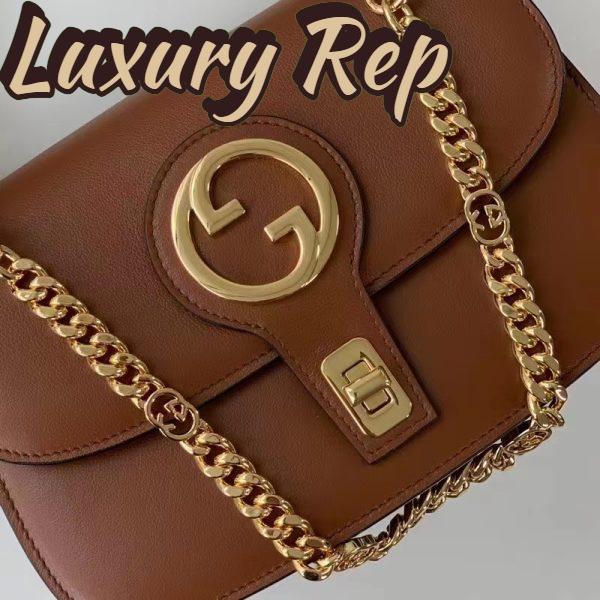 Replica Gucci Women GG Blondie Small Top Handle Bag Cuir Leather Round Interlocking G 9