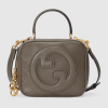 Replica Gucci Women GG Blondie Top Handle Bag Metallic Silver Leather Round Interlocking G 15