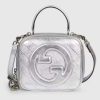 Replica Gucci Women GG Blondie Top Handle Bag Orange Leather Round Interlocking G 15
