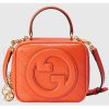 Replica Gucci Women GG Blondie Top Handle Bag Metallic Silver Leather Round Interlocking G 14