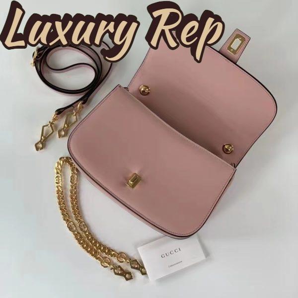 Replica Gucci Women GG Blondie Top-Handle Bag Light Pink Leather Round Interlocking G 9