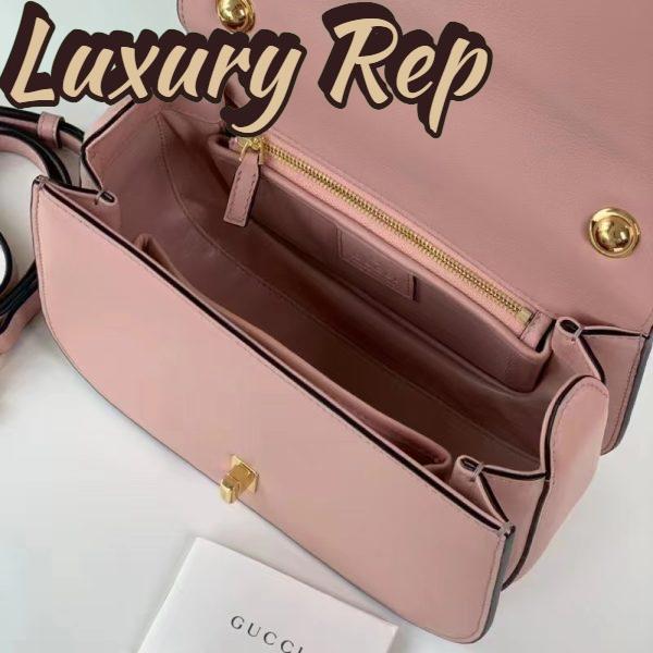 Replica Gucci Women GG Blondie Top-Handle Bag Light Pink Leather Round Interlocking G 10