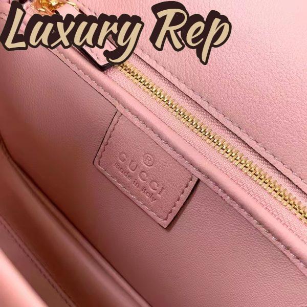 Replica Gucci Women GG Blondie Top-Handle Bag Light Pink Leather Round Interlocking G 11