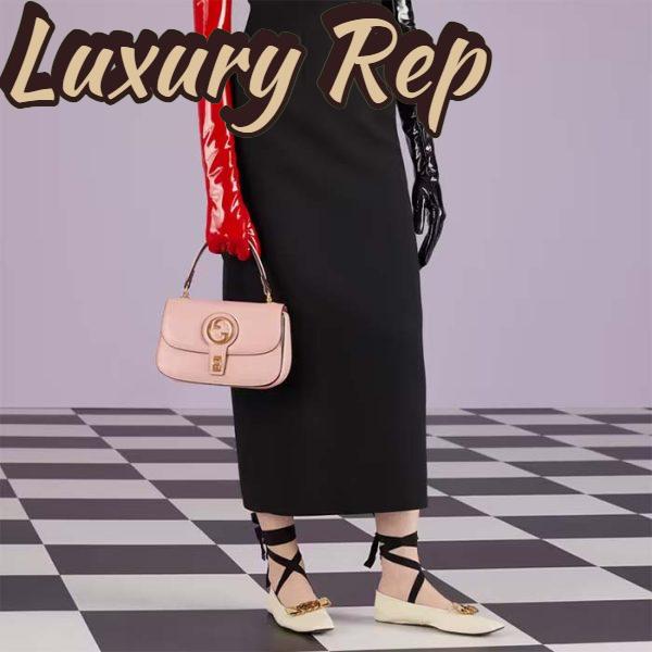Replica Gucci Women GG Blondie Top-Handle Bag Light Pink Leather Round Interlocking G 13