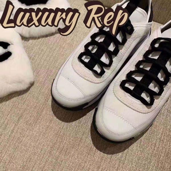 Replica Chanel Women Sneakers in Velvet Calfskin & Mixed Fibers 1 cm Heel-Beige 6
