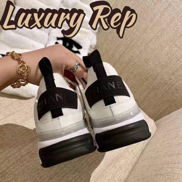 Replica Chanel Women Sneakers in Velvet Calfskin & Mixed Fibers 1 cm Heel-Beige 9