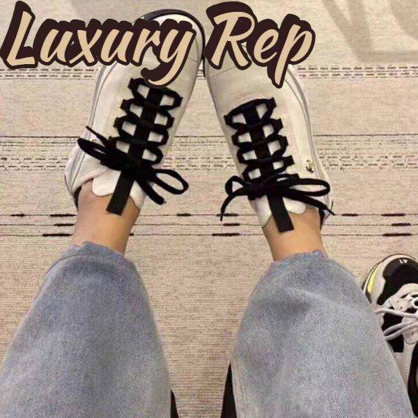 Replica Chanel Women Sneakers in Velvet Calfskin & Mixed Fibers 1 cm Heel-Beige 11