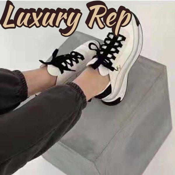 Replica Chanel Women Sneakers in Velvet Calfskin & Mixed Fibers 1 cm Heel-Beige 14