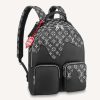 Replica Louis Vuitton LV Unisex Backpack Multipocket Black Monogram Denim Taurillon Cowhide Leather