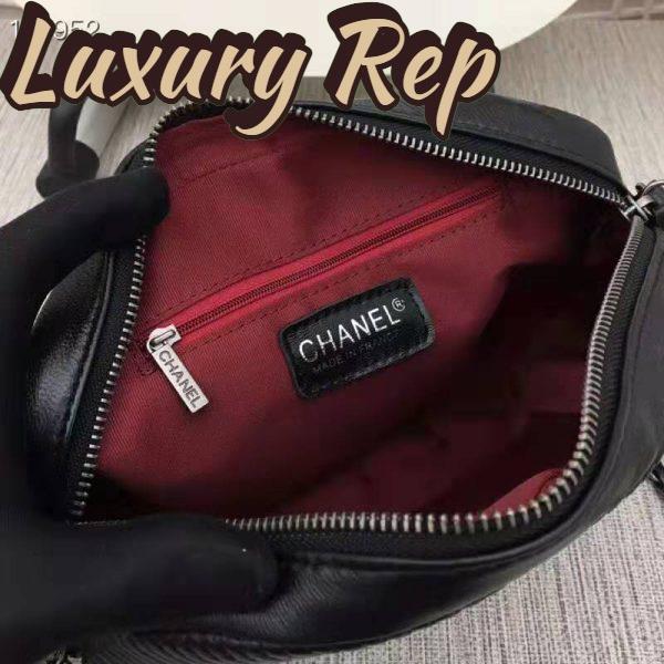 Replica Chanel Women Small Camera Case in Lambskin Leather-Black 10