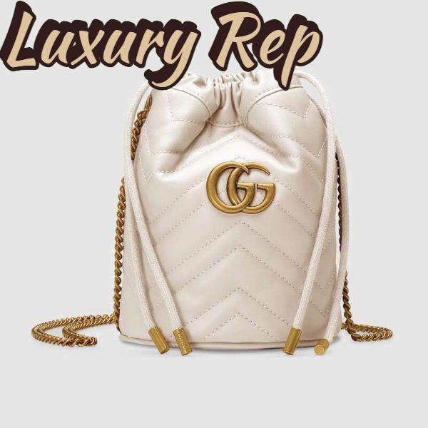 Replica Gucci GG Women GG Marmont Mini Bucket Bag in Matelassé Chevron Leather 2