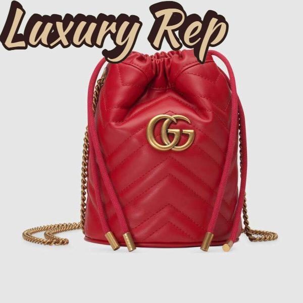 Replica Gucci GG Women GG Marmont Mini Bucket Bag in Matelassé Chevron Leather 3