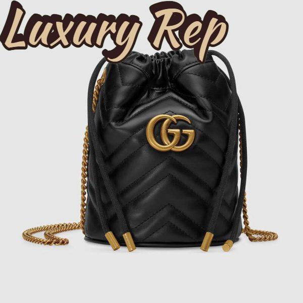 Replica Gucci GG Women GG Marmont Mini Bucket Bag in Matelassé Chevron Leather 5