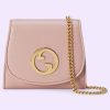Replica Gucci Women GG Blondie Medium Chain Wallet Green Leather Round Interlocking G 14