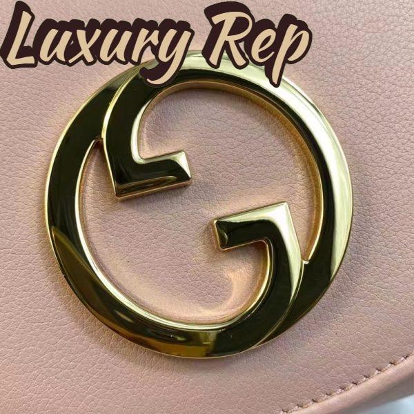 Replica Gucci Women GG Blondie Medium Chain Wallet Pink Leather Round Interlocking G 10