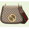 Replica Gucci Women GG Blondie Mini Bag Black Leather Round Interlocking G 11