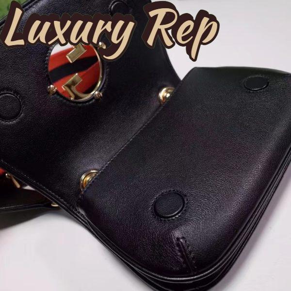 Replica Gucci Women GG Blondie Mini Bag Black Leather Round Interlocking G 6
