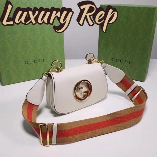Replica Gucci Women GG Blondie Mini Bag White Leather Round Interlocking G 3