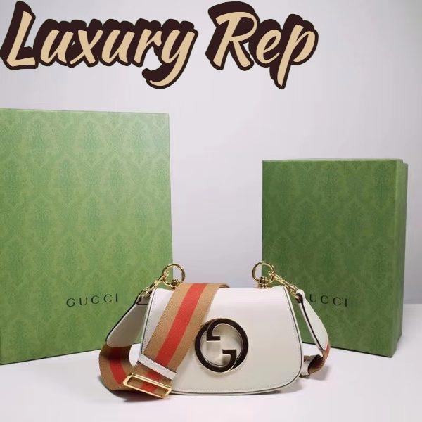 Replica Gucci Women GG Blondie Mini Bag White Leather Round Interlocking G 4