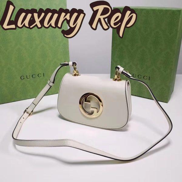 Replica Gucci Women GG Blondie Mini Bag White Leather Round Interlocking G 6