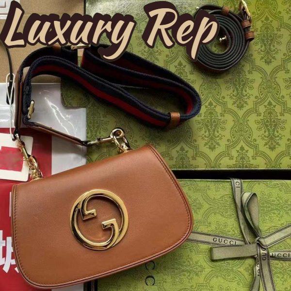 Replica Gucci Women GG Blondie Shoulder Bag Cuir Leather Round Interlocking G 3