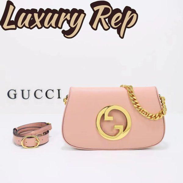 Replica Gucci Women GG Blondie Shoulder Bag Light Pink Leather Round Interlocking G 3