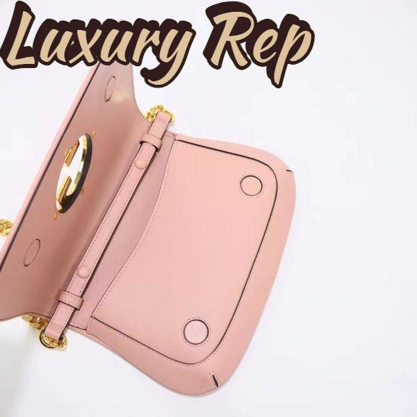 Replica Gucci Women GG Blondie Shoulder Bag Light Pink Leather Round Interlocking G 5