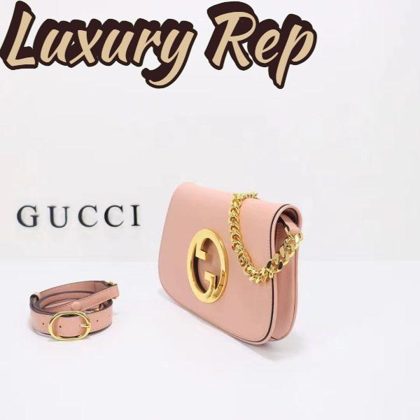 Replica Gucci Women GG Blondie Shoulder Bag Light Pink Leather Round Interlocking G 7