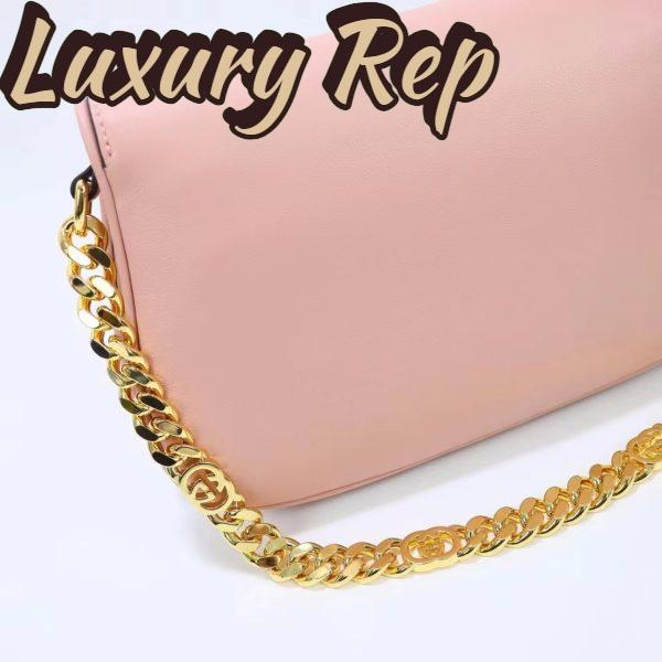 Replica Gucci Women GG Blondie Shoulder Bag Light Pink Leather Round Interlocking G 8