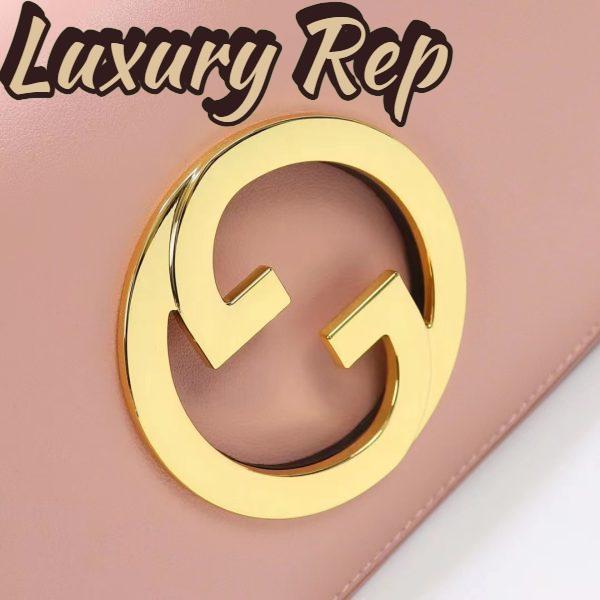 Replica Gucci Women GG Blondie Shoulder Bag Light Pink Leather Round Interlocking G 9