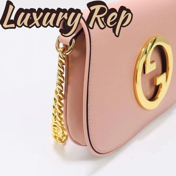 Replica Gucci Women GG Blondie Shoulder Bag Light Pink Leather Round Interlocking G 10