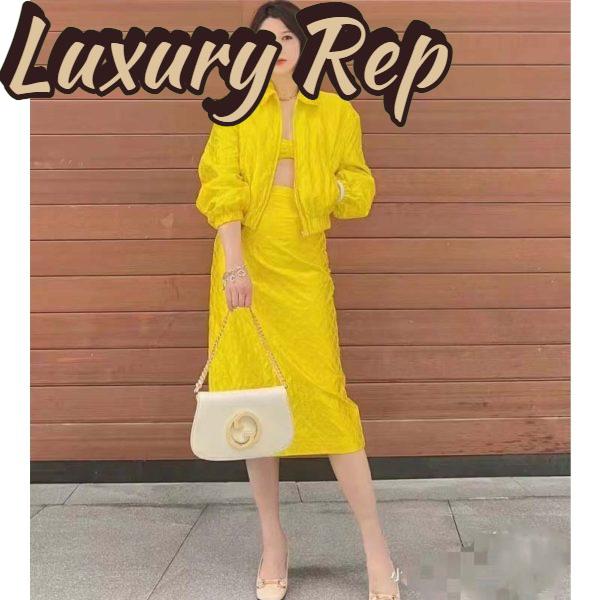 Replica Gucci Women GG Blondie Shoulder Bag White Leather Round Interlocking G 3
