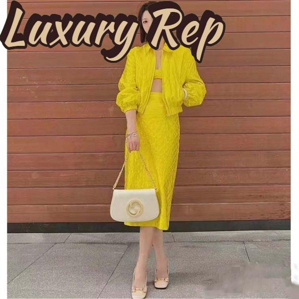 Replica Gucci Women GG Blondie Shoulder Bag White Leather Round Interlocking G 4