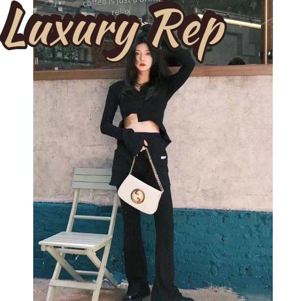 Replica Gucci Women GG Blondie Shoulder Bag White Leather Round Interlocking G 6