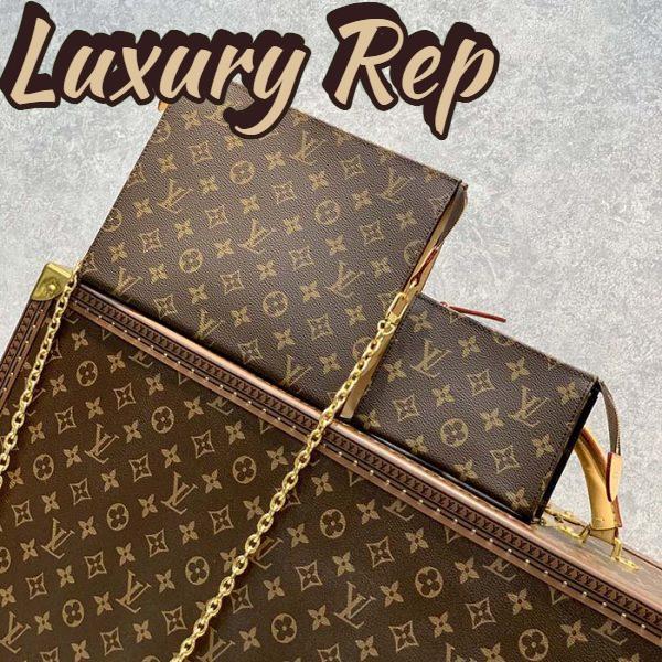 Replica Louis Vuitton LV Women Toiletry Pouch On Chain Monogram Coated Canvas Cowhide 4