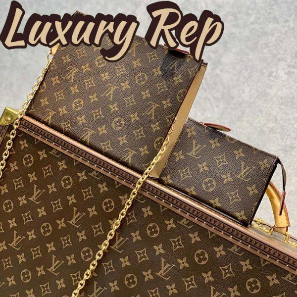 Replica Louis Vuitton LV Women Toiletry Pouch On Chain Monogram Coated Canvas Cowhide 6
