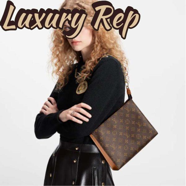 Replica Louis Vuitton LV Women Toiletry Pouch On Chain Monogram Coated Canvas Cowhide 14