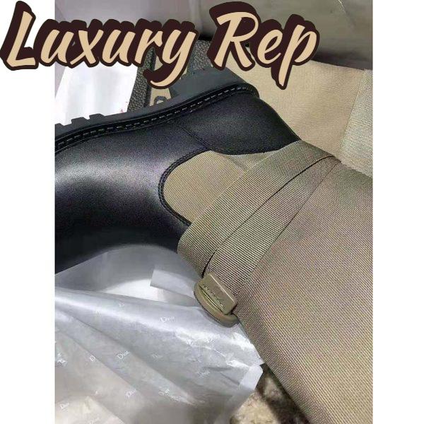 Replica Dior Women D-Major Boot Taupe and Black Technical Fabric and Calfskin 7