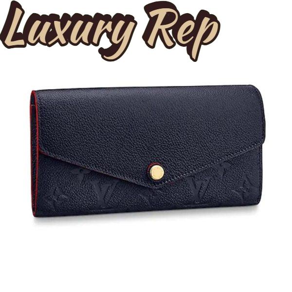 Replica Louis Vuitton LV Women Sarah Wallet Monogram Empreinte Leather-Navy
