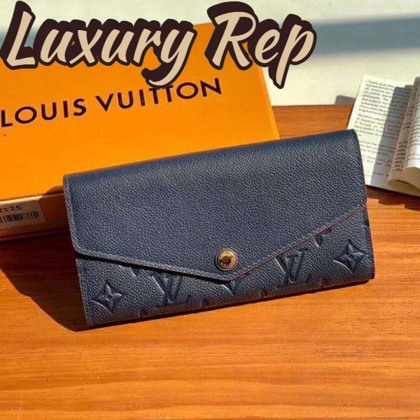 Replica Louis Vuitton LV Women Sarah Wallet Monogram Empreinte Leather-Navy 3