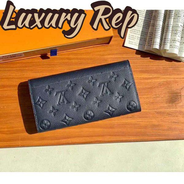 Replica Louis Vuitton LV Women Sarah Wallet Monogram Empreinte Leather-Navy 4
