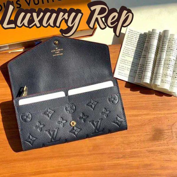 Replica Louis Vuitton LV Women Sarah Wallet Monogram Empreinte Leather-Navy 5