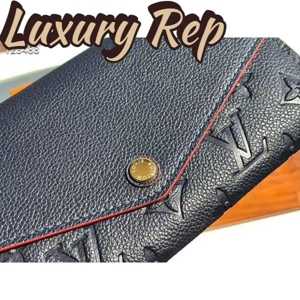 Replica Louis Vuitton LV Women Sarah Wallet Monogram Empreinte Leather-Navy 9