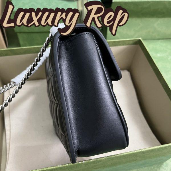 Replica Gucci Women GG Deco Mini Shoulder Bag Black Quilted Leather Interlocking G 6